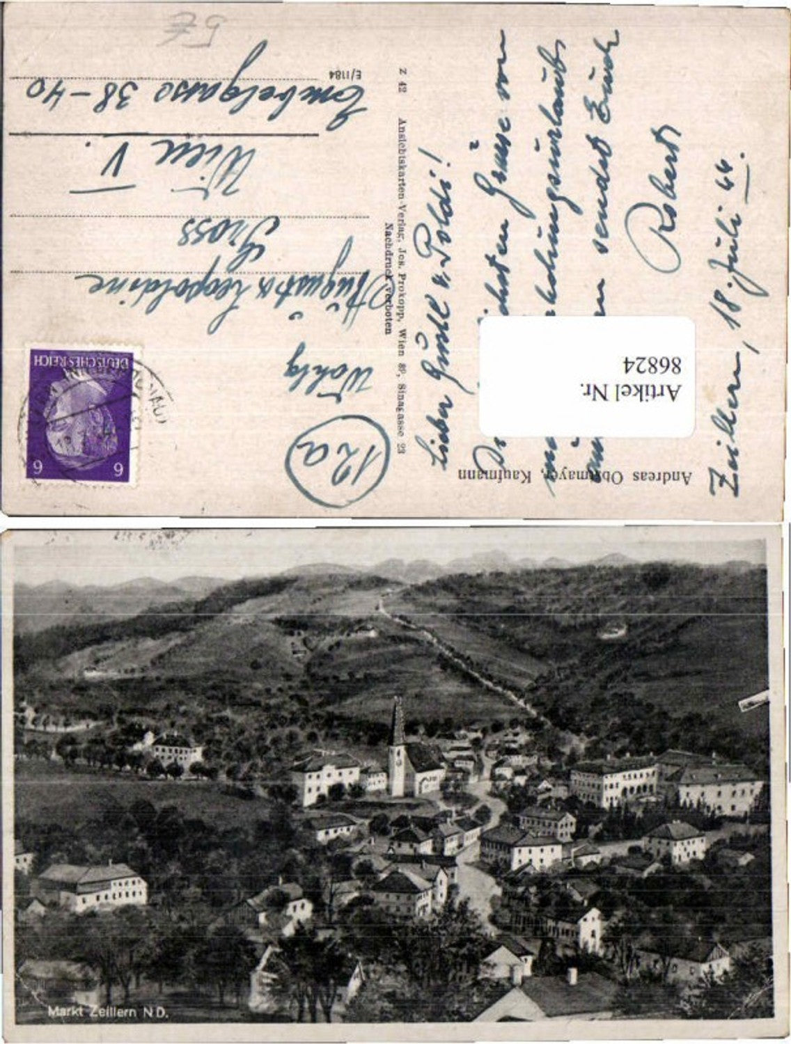 86824,Markt Zeillern b. Amstetten 1942 Totale