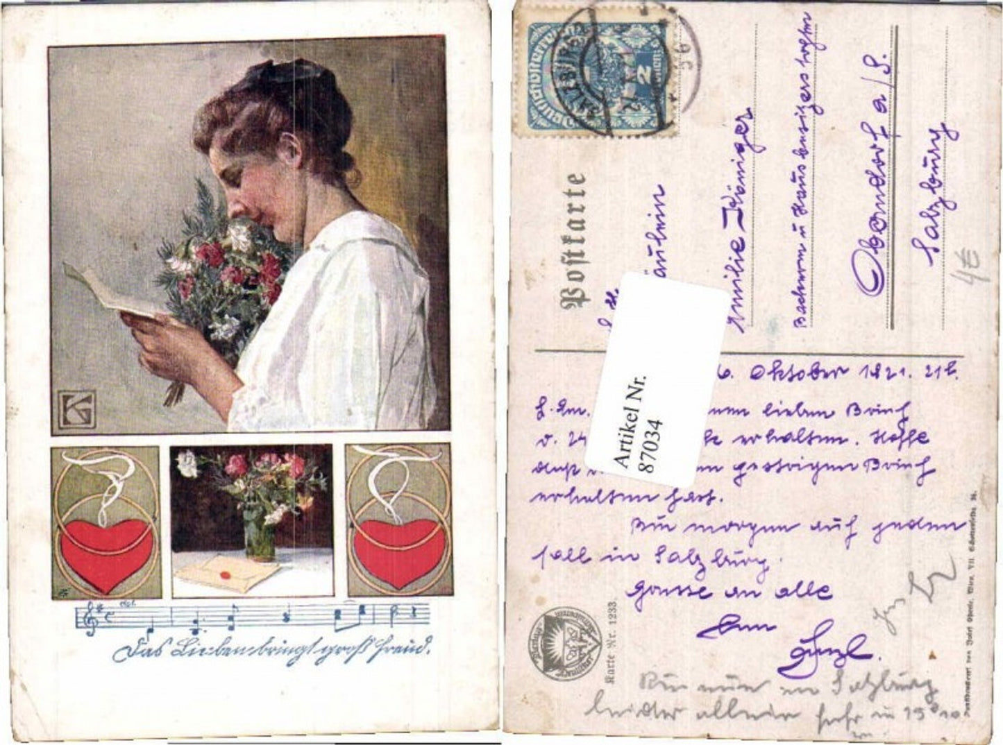 87034,Schulverein 1233 Frau liest Liebesbrief
