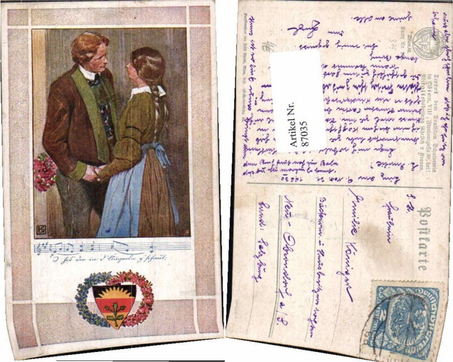 87035,Schulverein 374 Liebespaar Zöpfe Haare