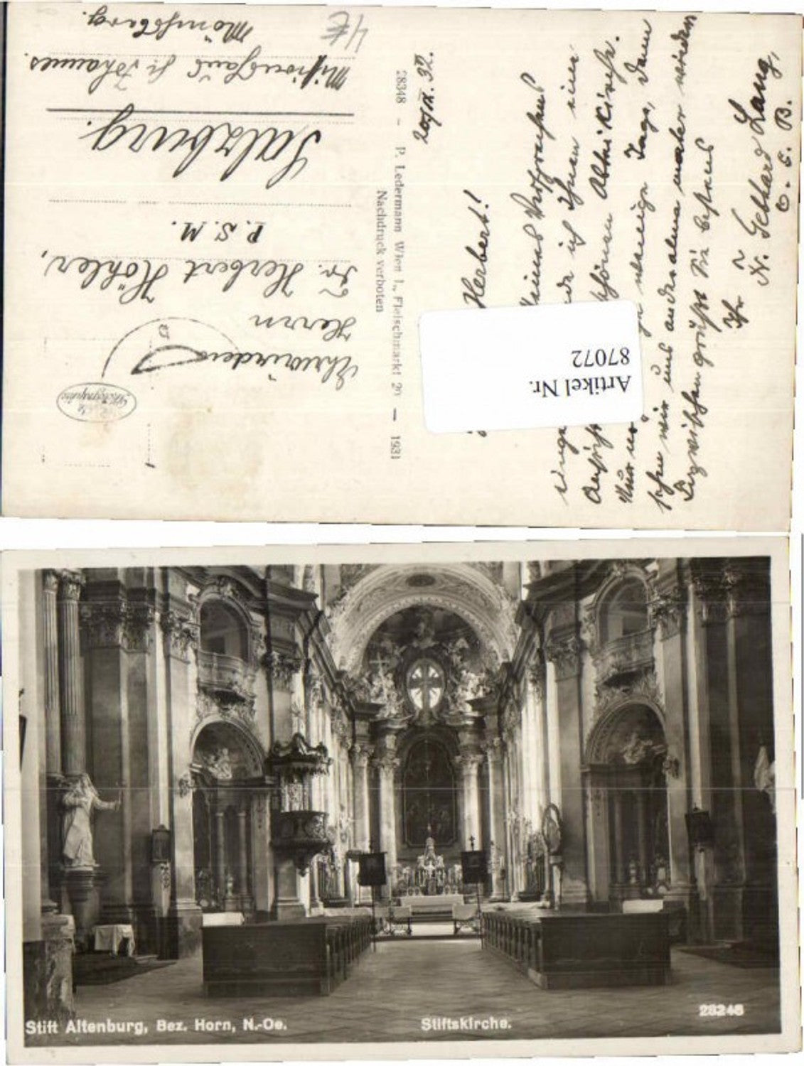 87072,Stift Altenburg bei Horn 1931