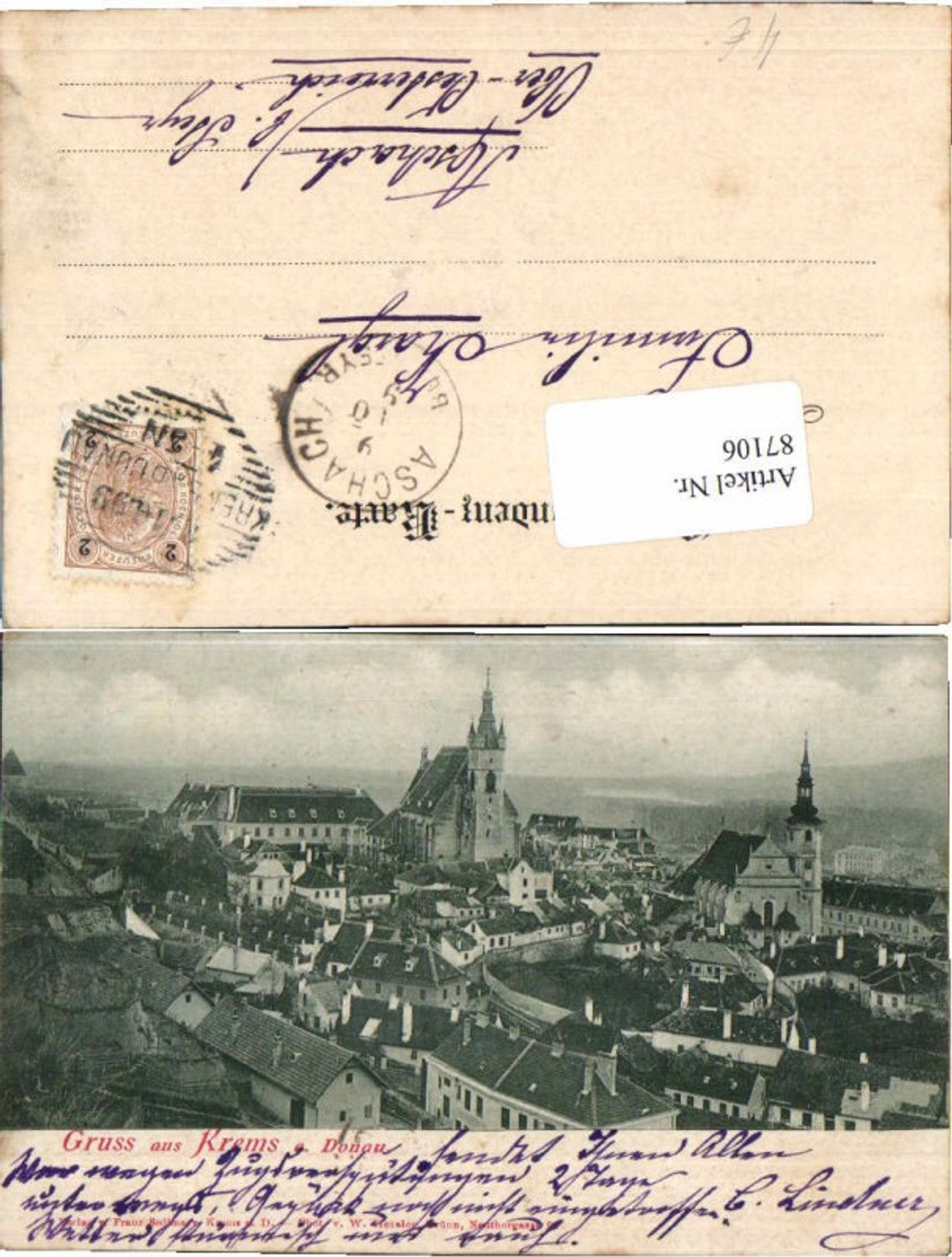 87106,Gruss aus Krems a.d. Donau 1899