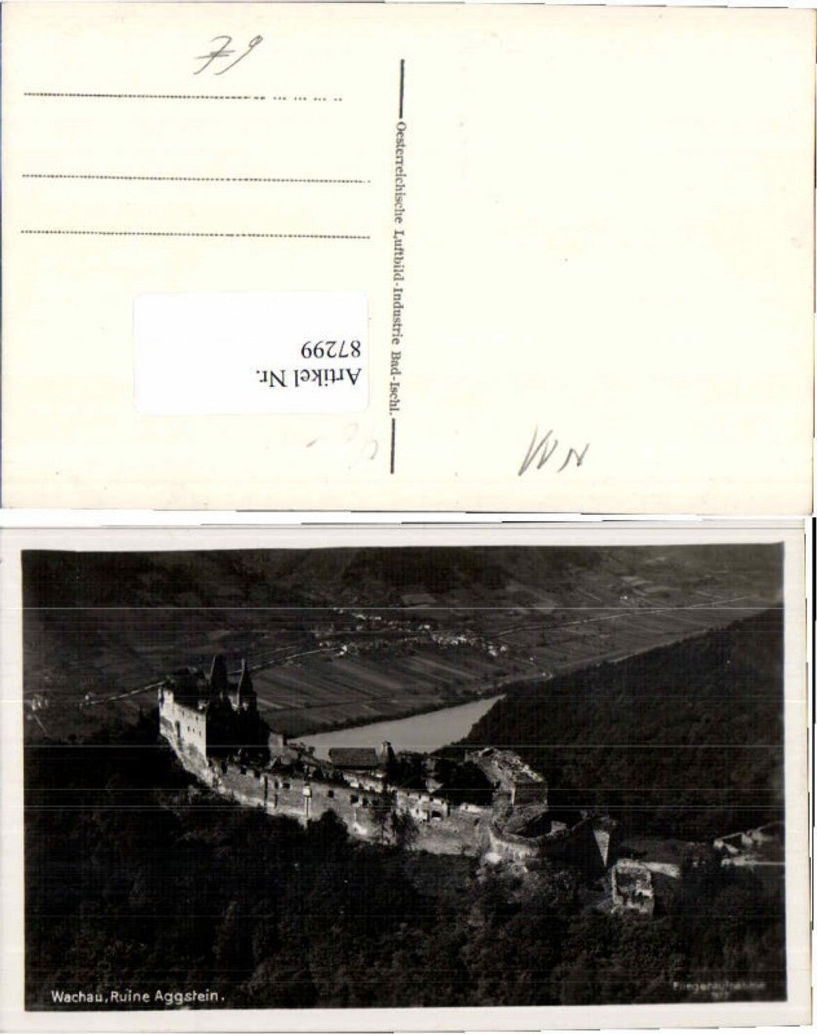 87299, Aerial photograph no. 977 Wachau Aggstein