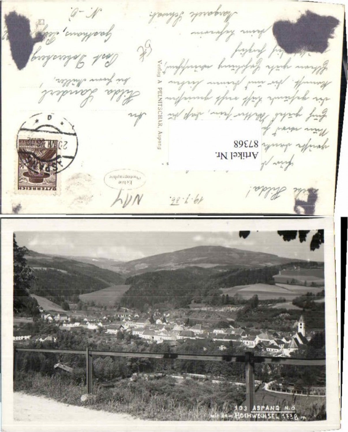 87368,Aspang am Wechsel 1936 Wegpartie