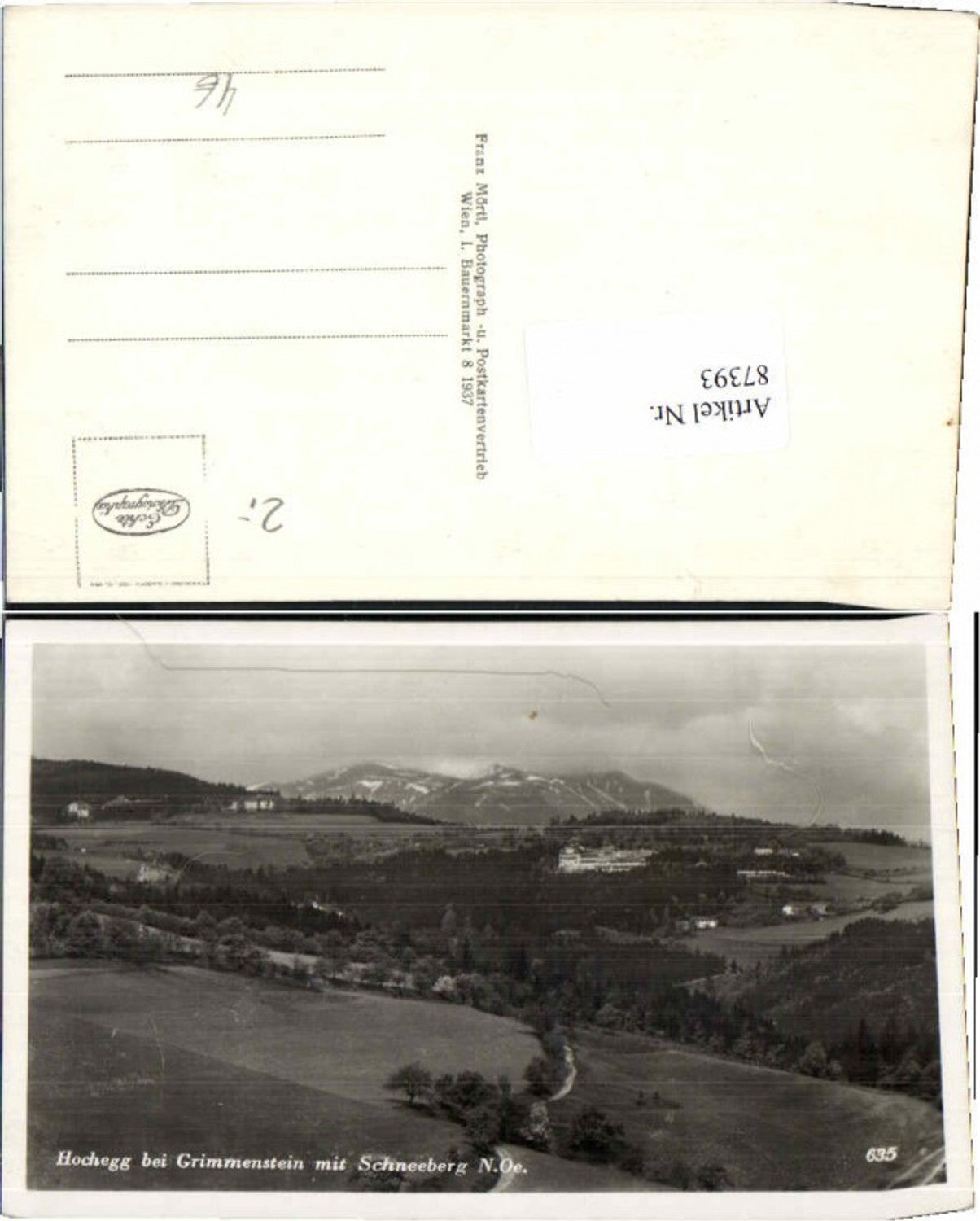 87393,Hochegg b. Grimmenstein Schneeberg 1937