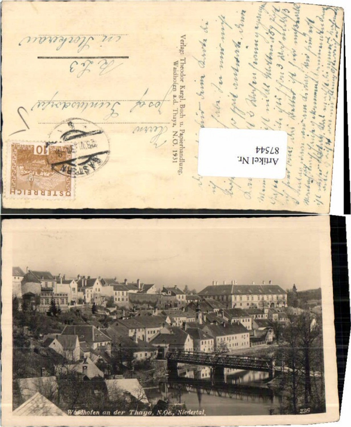 87544,Waidhofen a.d. Thaya Niedertal 1931