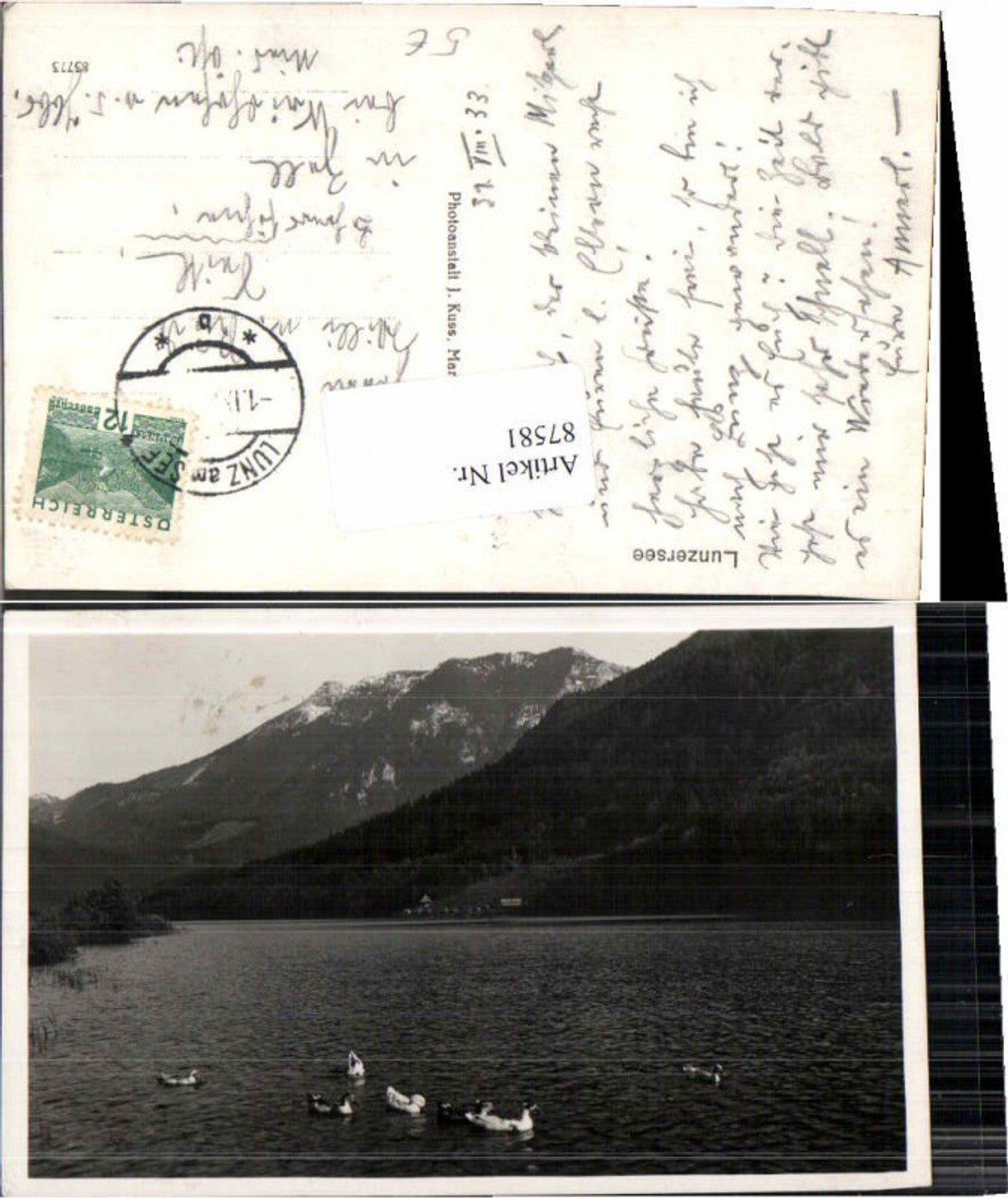 87581,Tolle Fotokarte Lunzersee Lunz am See 1930