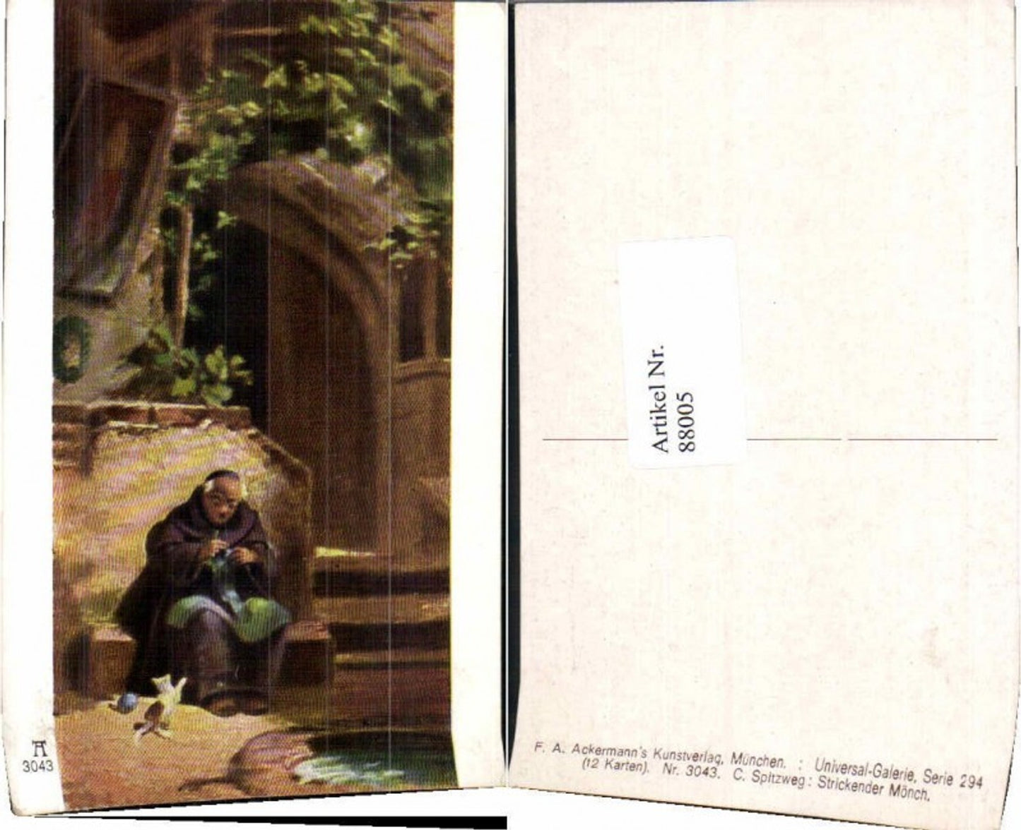 88005,Ackermann 3043 Carl Spitzweg Katze