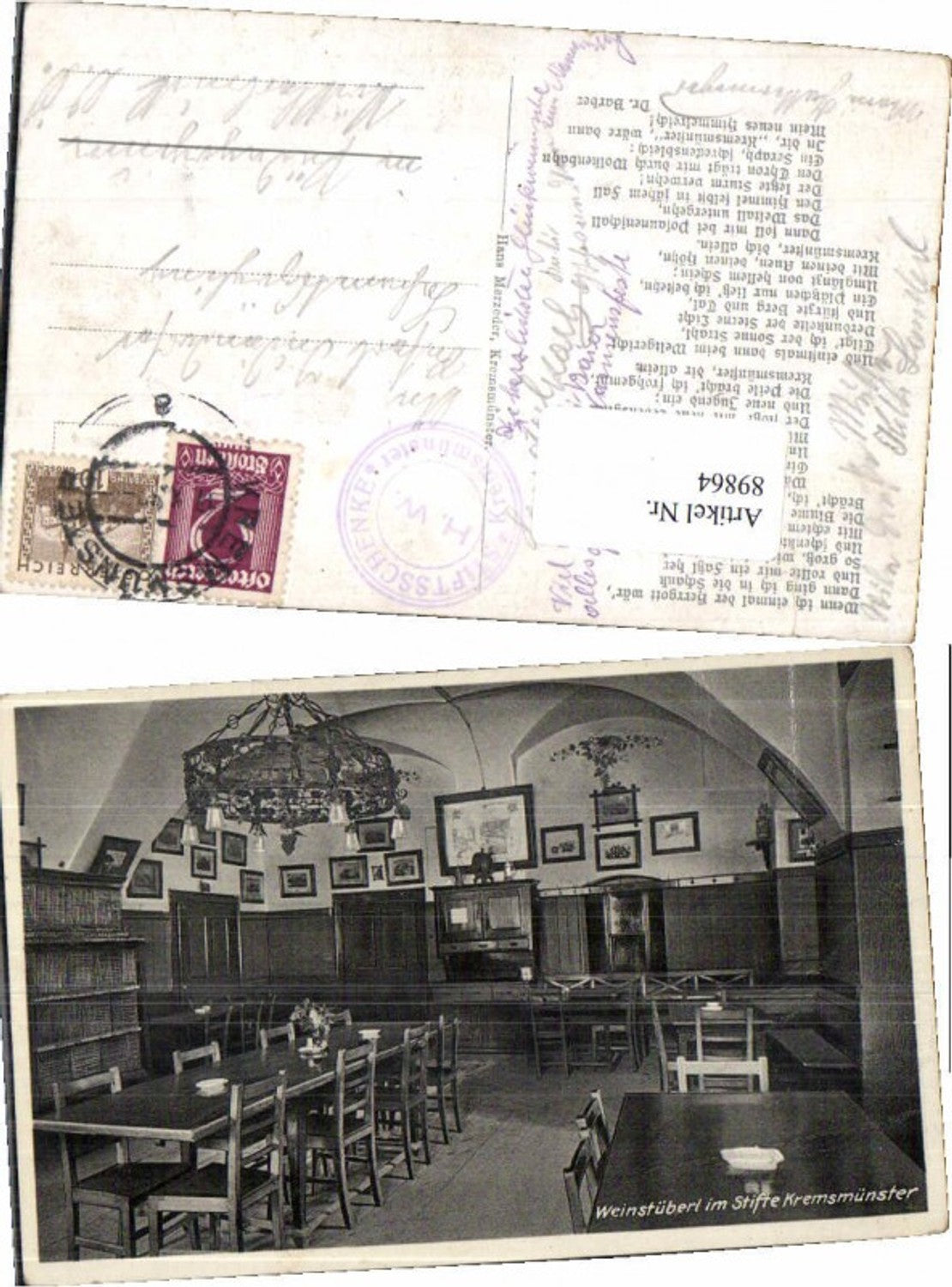 89864,Stift Kremsmünster Weinstüberl Gasthaus Innen