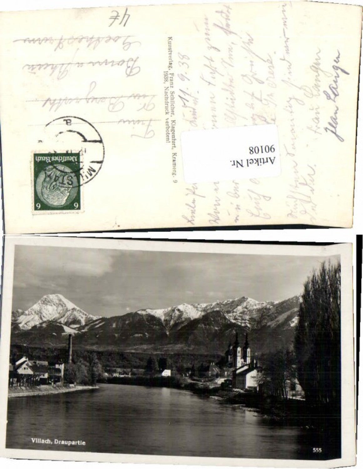 90108,Villach Draupartie um 1938