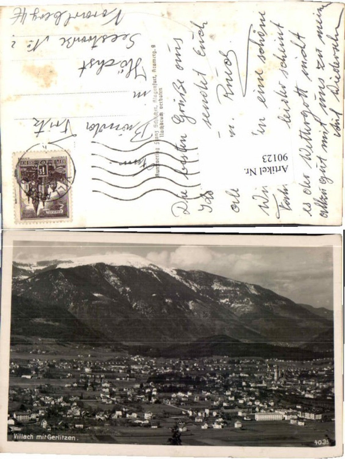 90123,Villach m. Gerlitzen 1930 Ortsrand
