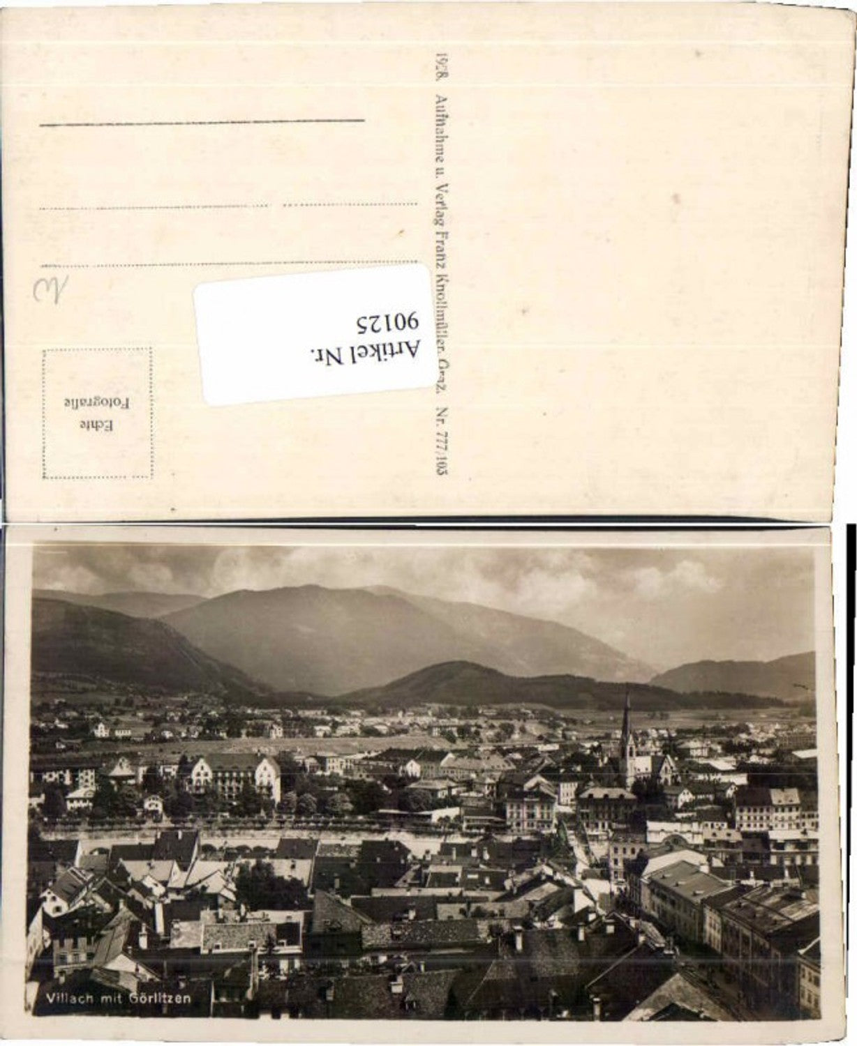 90125,Villach m. Görlitzen Teilansicht 1928