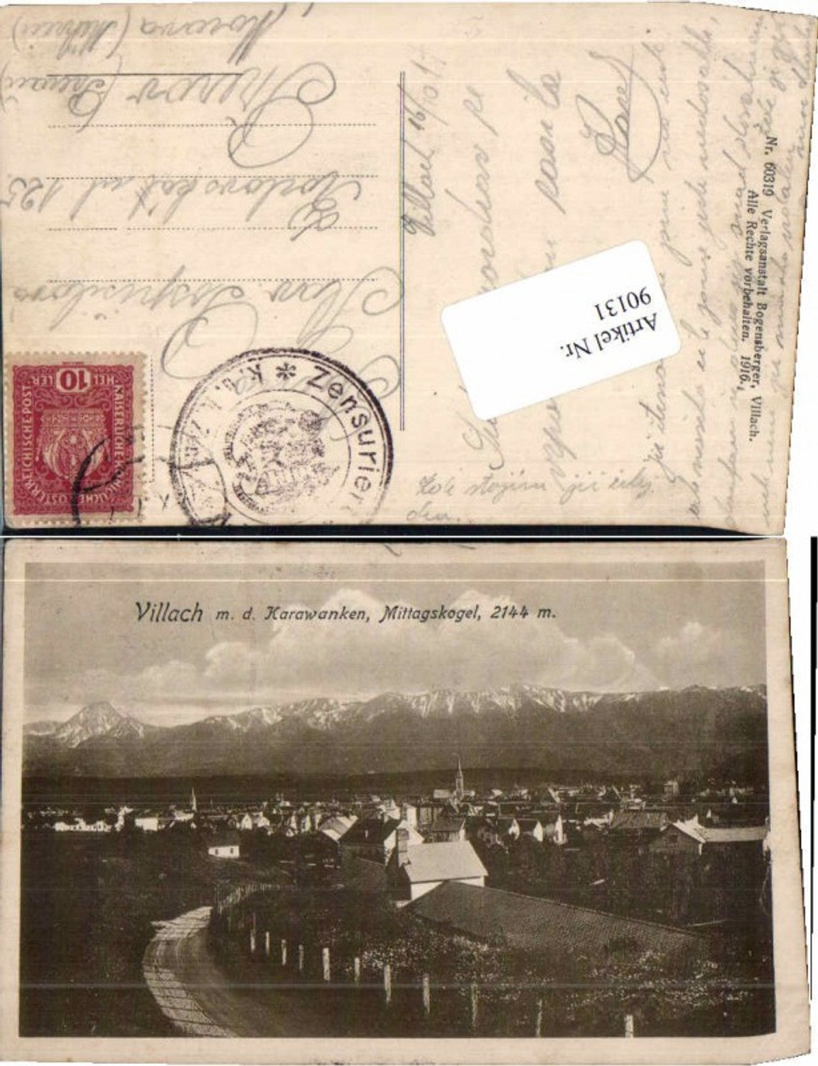 90131,Villach Wegpartie in die Stadt RAR 1920