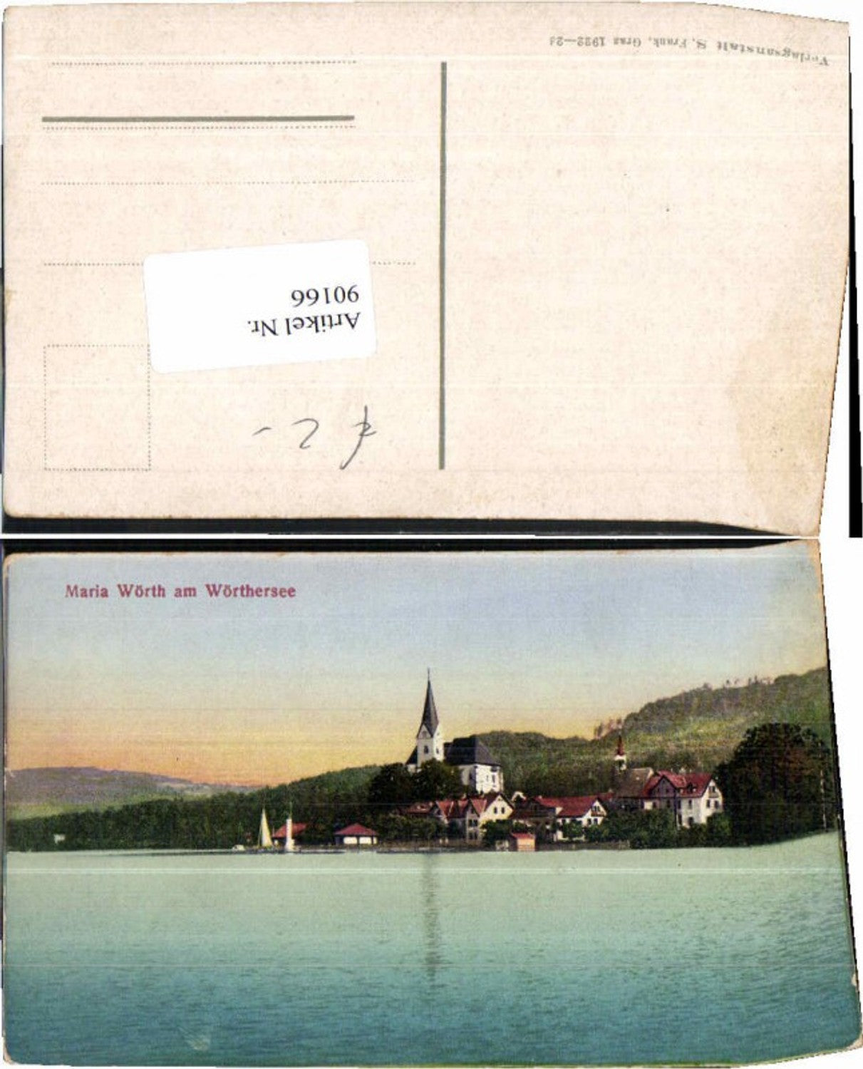 90166,Maria Wörth am Wörthersee Tolle Ortsansicht 1922