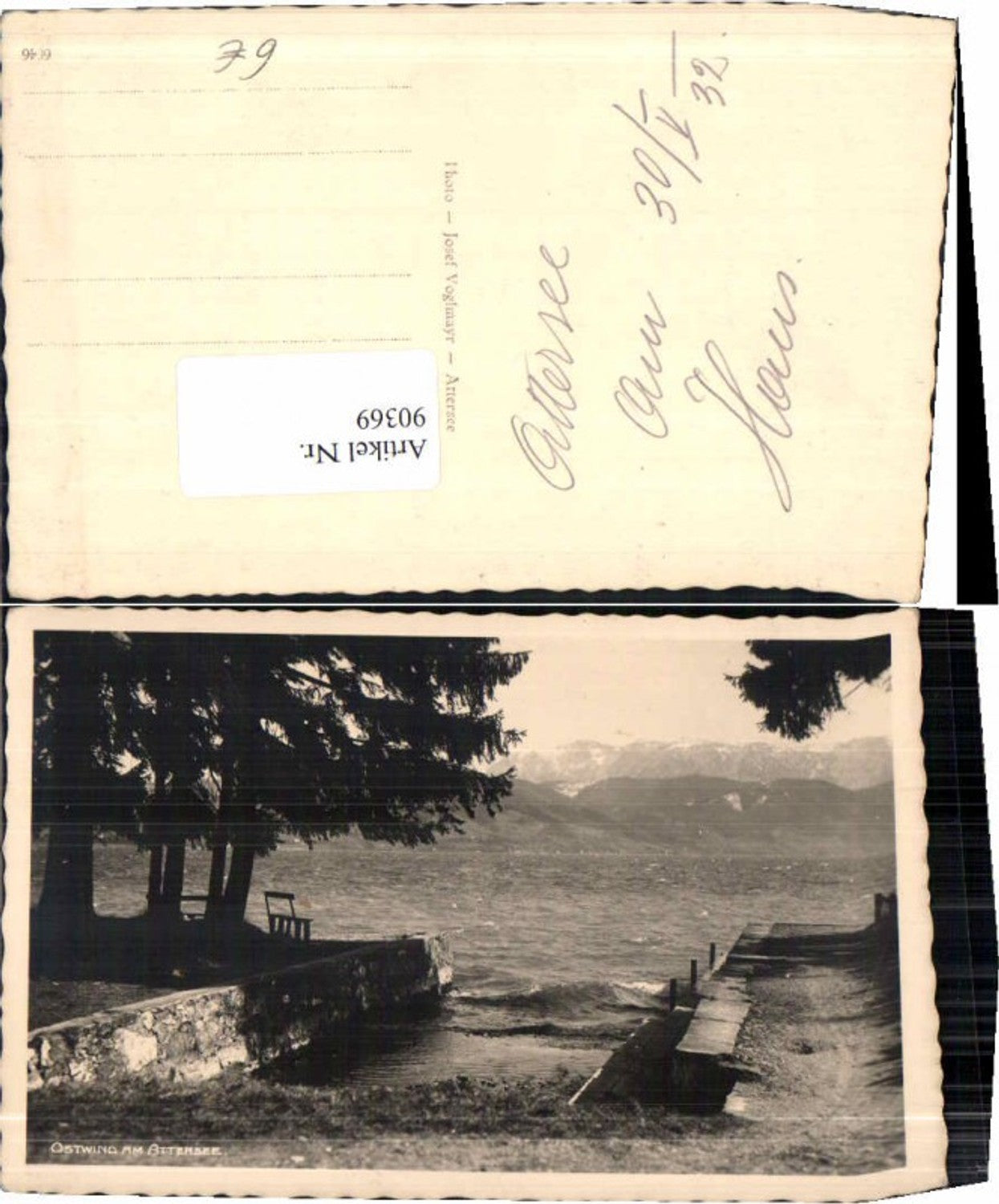 90369,Ostwind am Attersee Uferpartie 1930