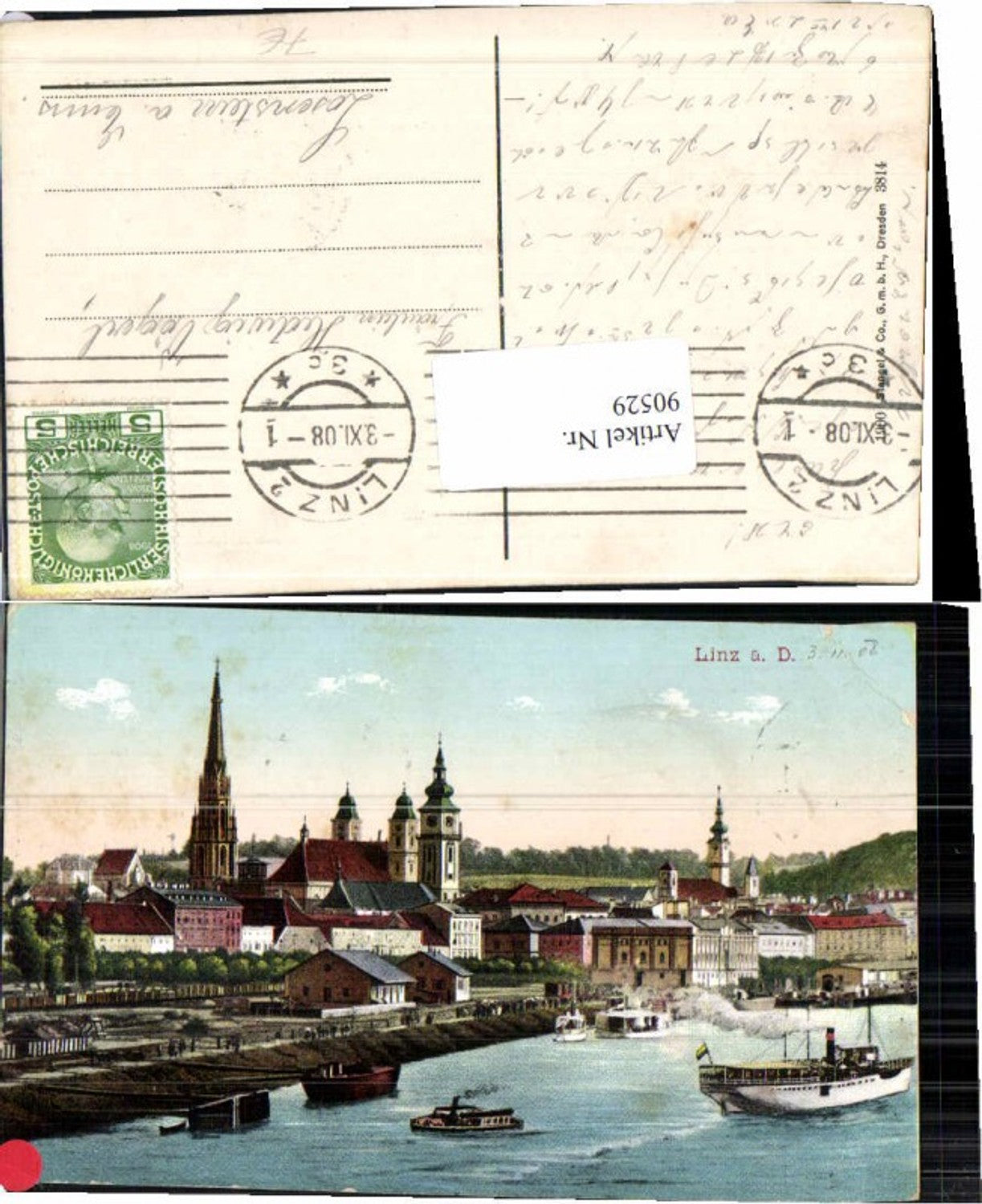 90529,Linz a.d. Donau Landungsplatz Dampfer Schiffe