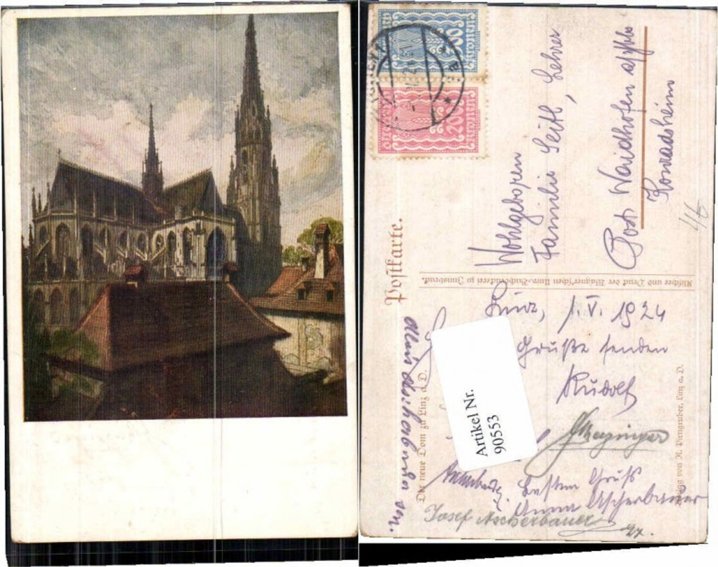 90553,Linz a.d. Donau Dom um 1924