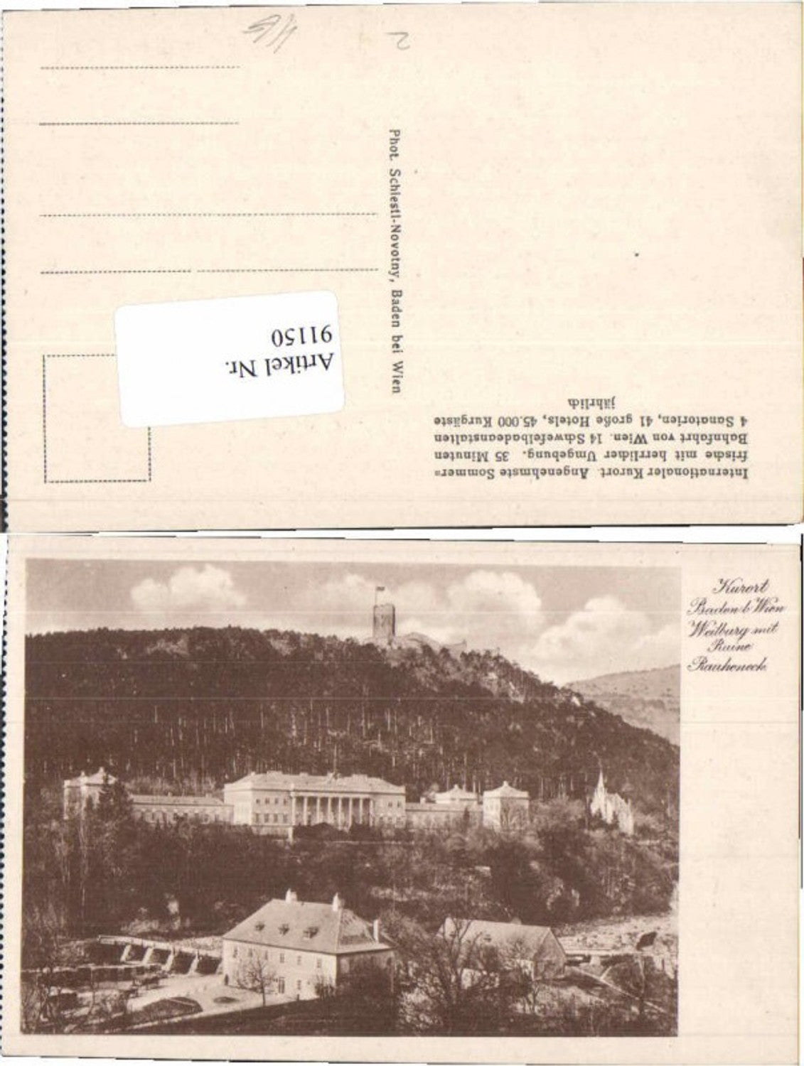 91150,Baden b. Wien Rauheneck Helenental 1930