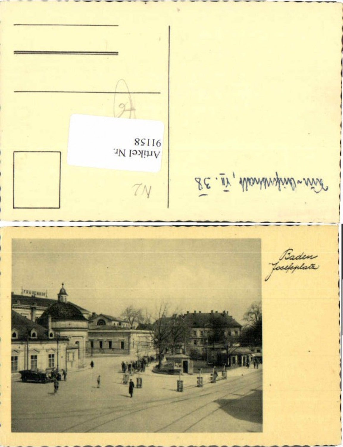 91158,Baden b. Wien Josefsplatz Leute Frauenhof