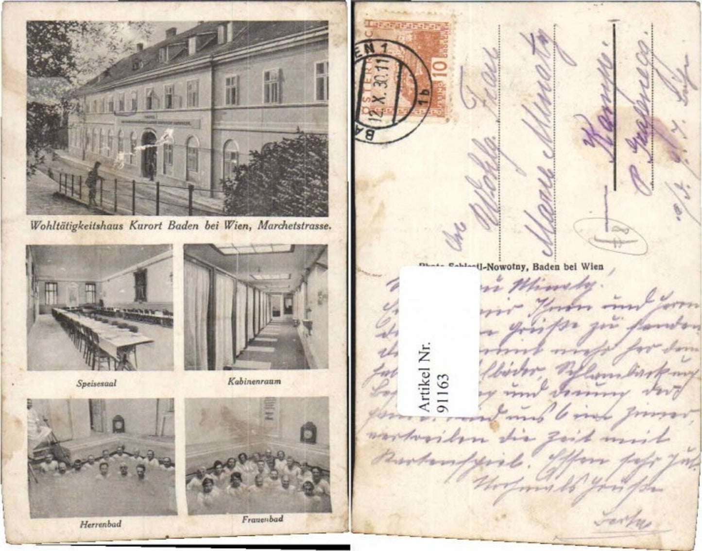 91163,Baden b. Wien Marchetstrasse Mehrbild 1930