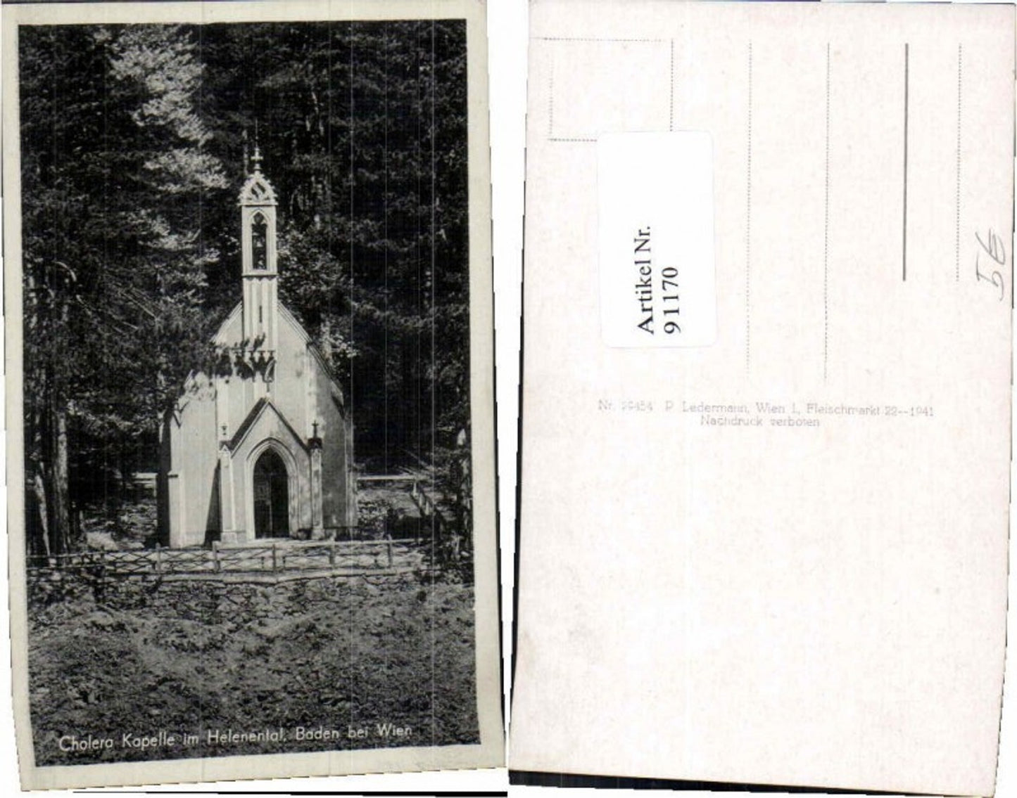 91170,Baden b. Wien Cholera Kapelle Helenental