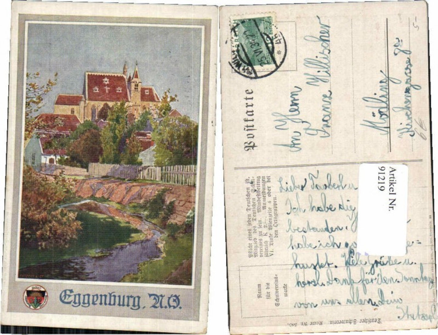 91219,Dt. Schulverein 585 Eggenburg Schmidt sign.