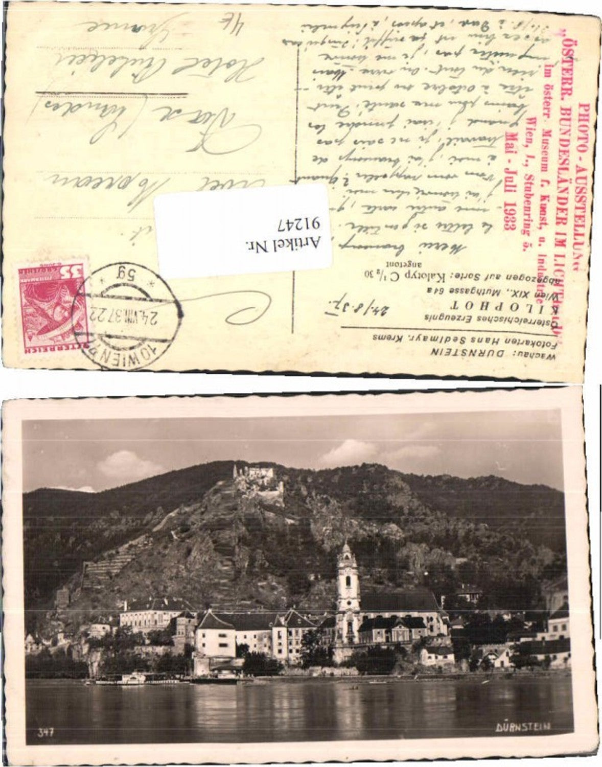 91247,Dürnstein Wachau m. Donau Dampfer Sedlmayer 347