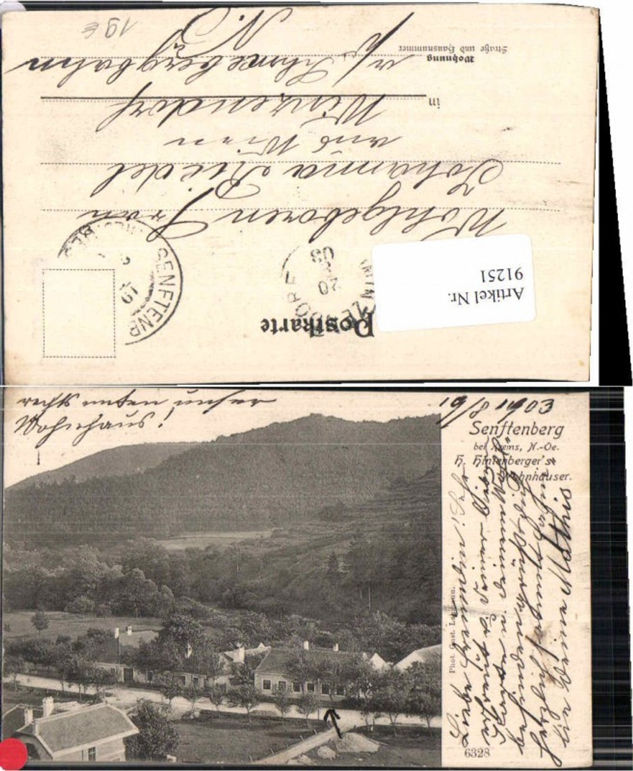 91251,Tolle AK Senftenberg bei Krems Wohnhäuser Hintenberger 1902