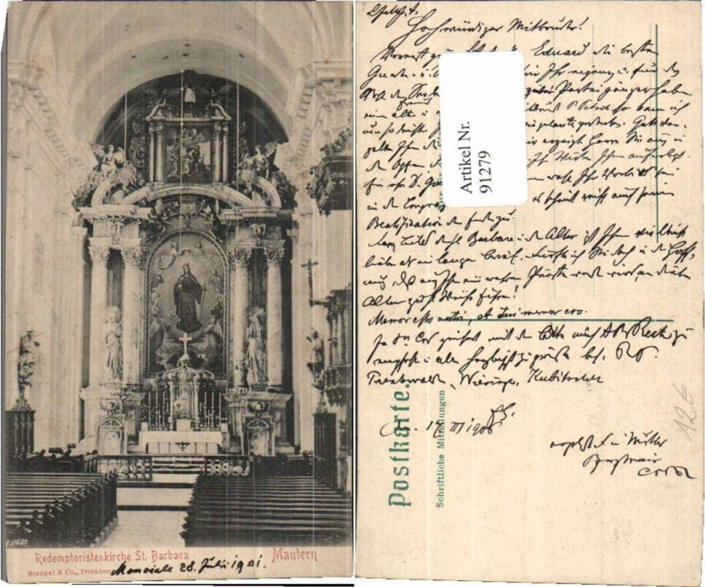 91279,Mautern in d. Wachau St Barbara Kirche 1900