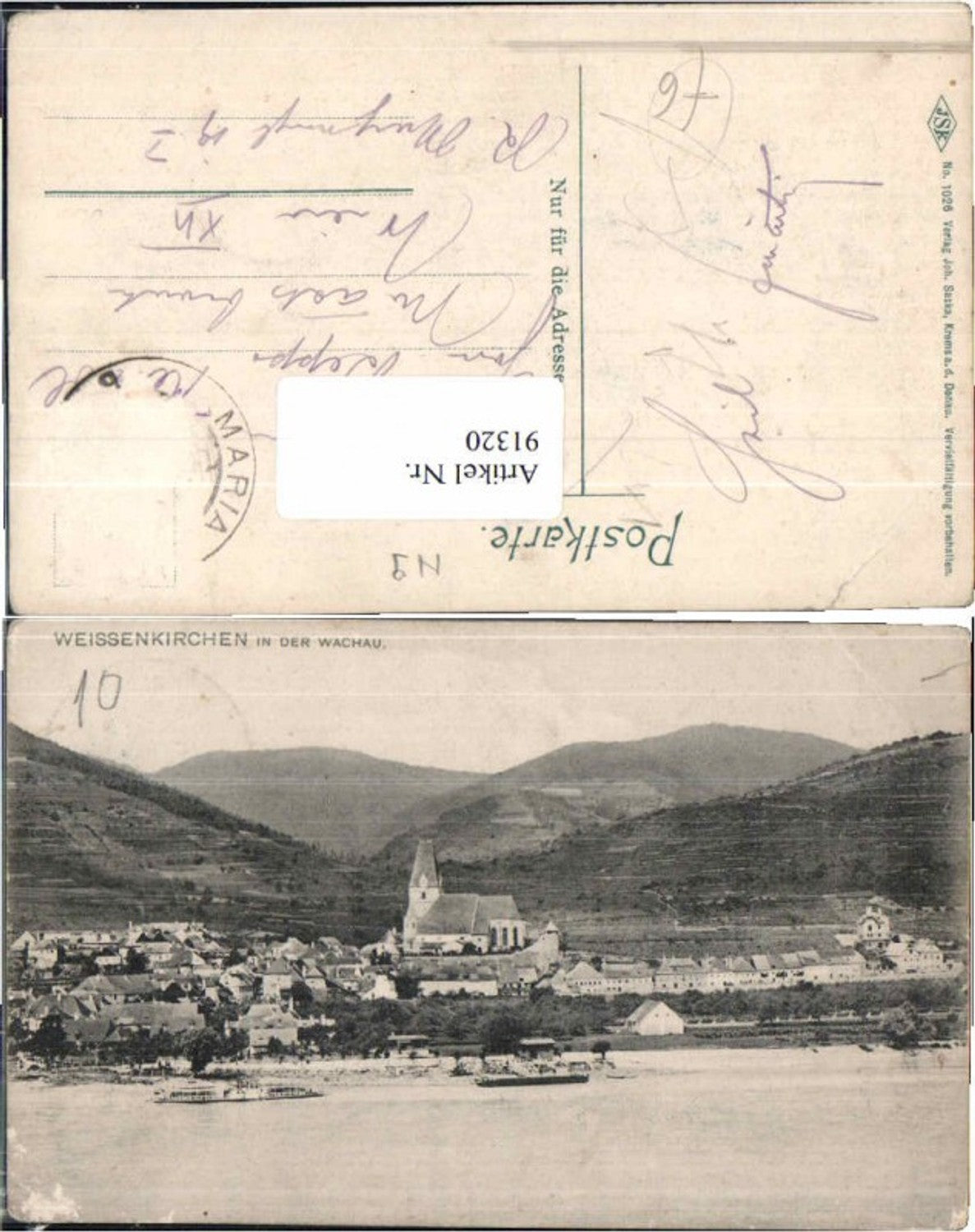 91320,Weissenkirchen a.d Donau m. Dampfer 1910