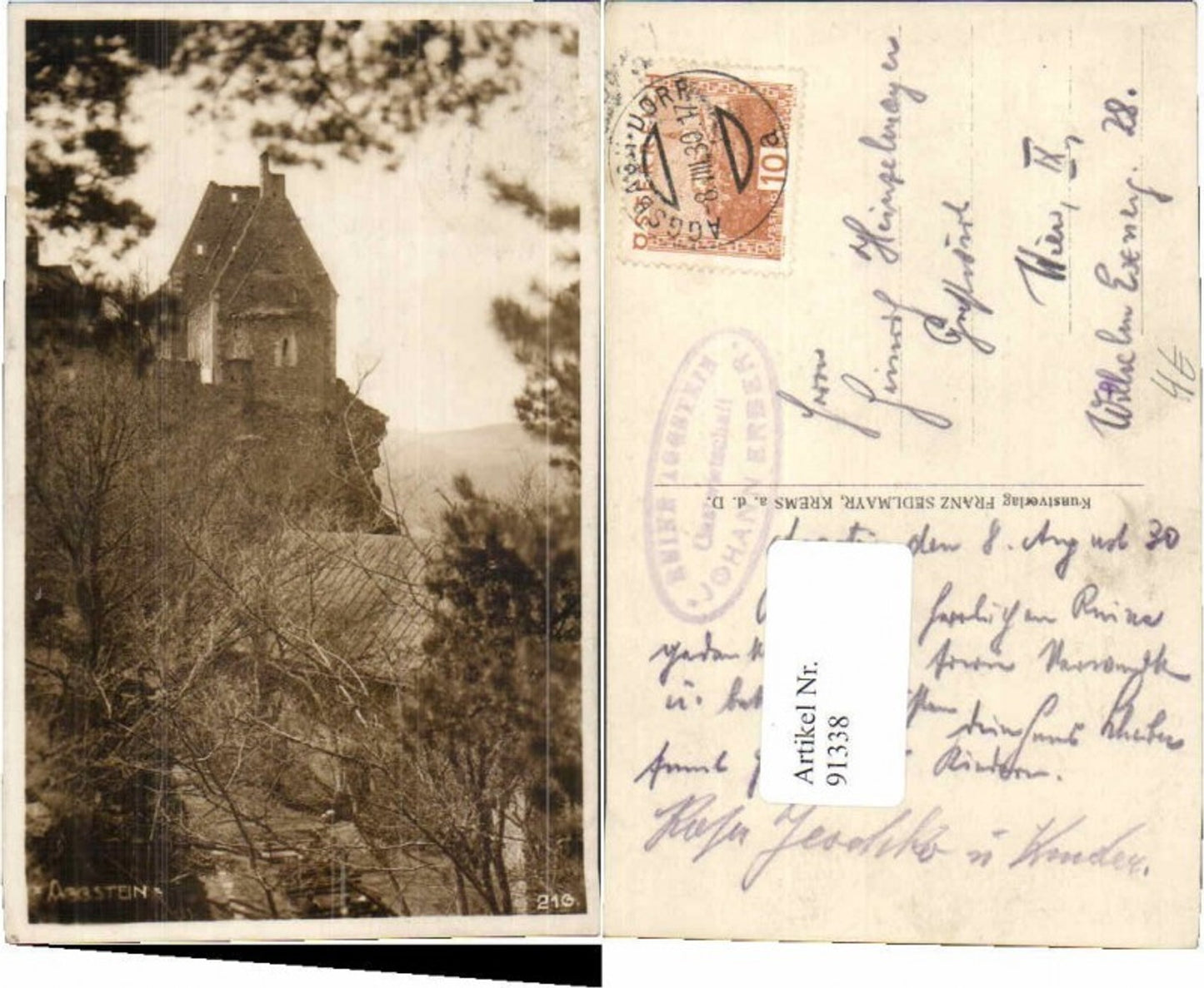 91338, Aggstein in the Wachau 1930