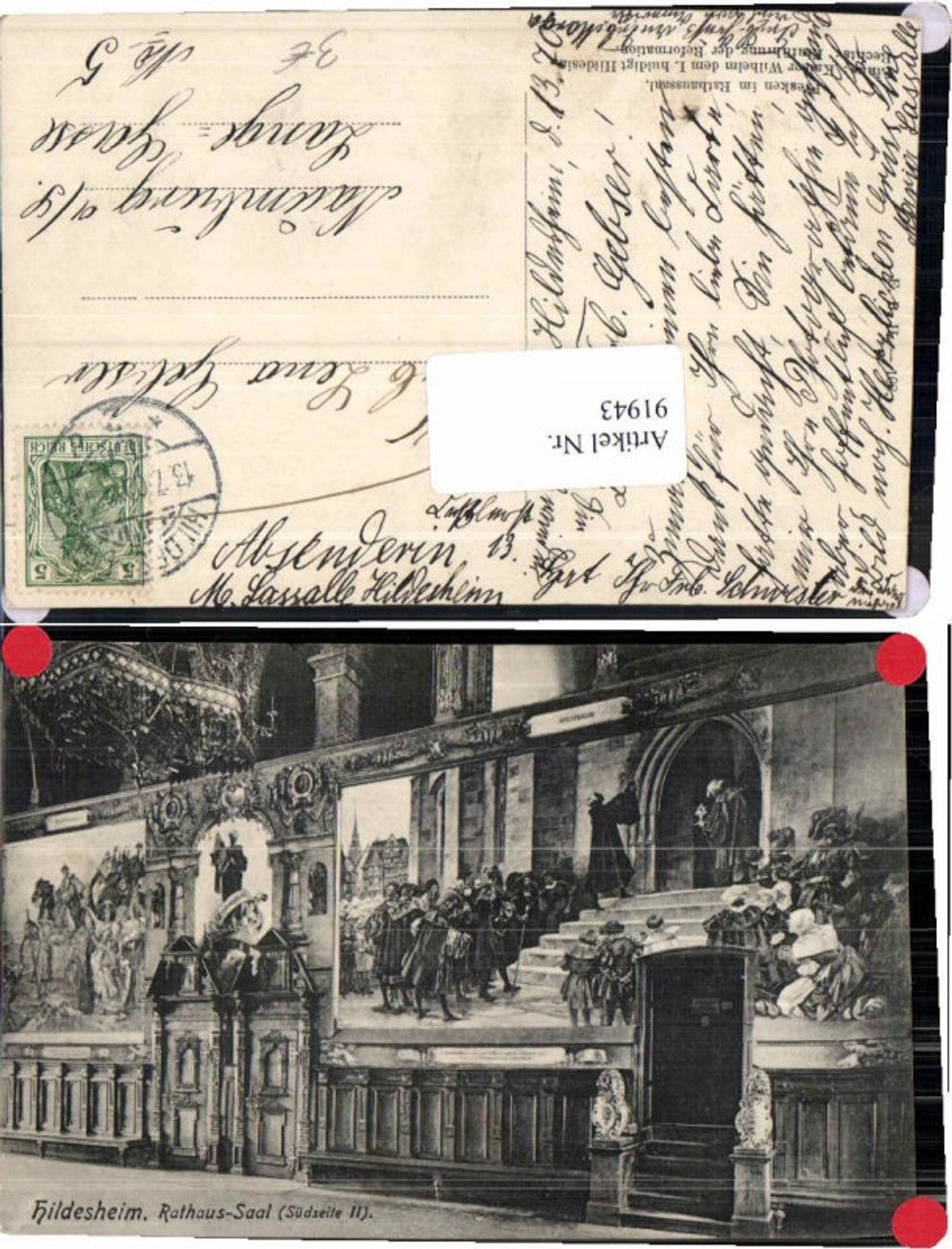 91943,Hildesheim Rathaus Saal Gemälde