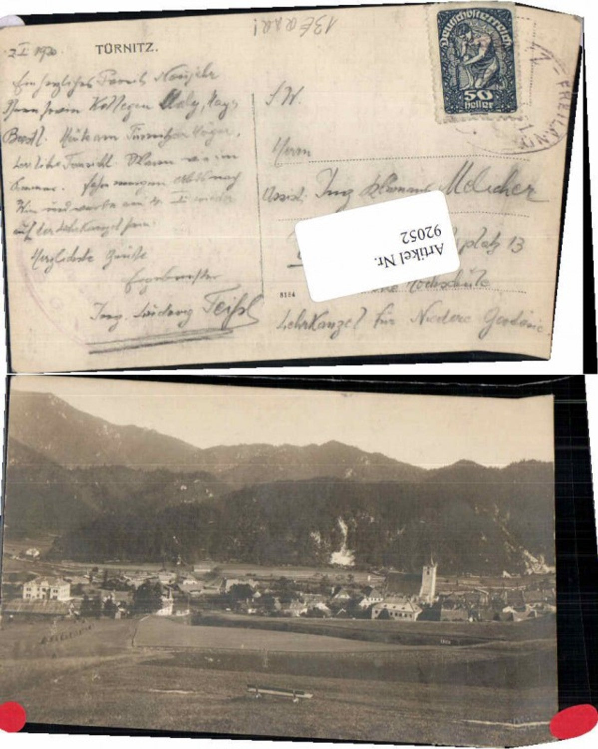 92052,RARE FotoAK Türnitz um 1920