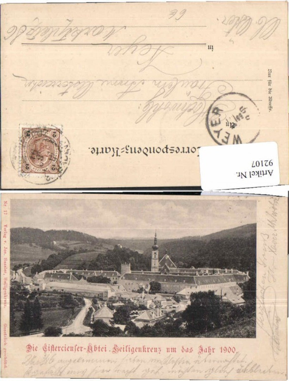 92107,Heiligenkreuz bei Baden um 1900 pub Hassler Nr 17