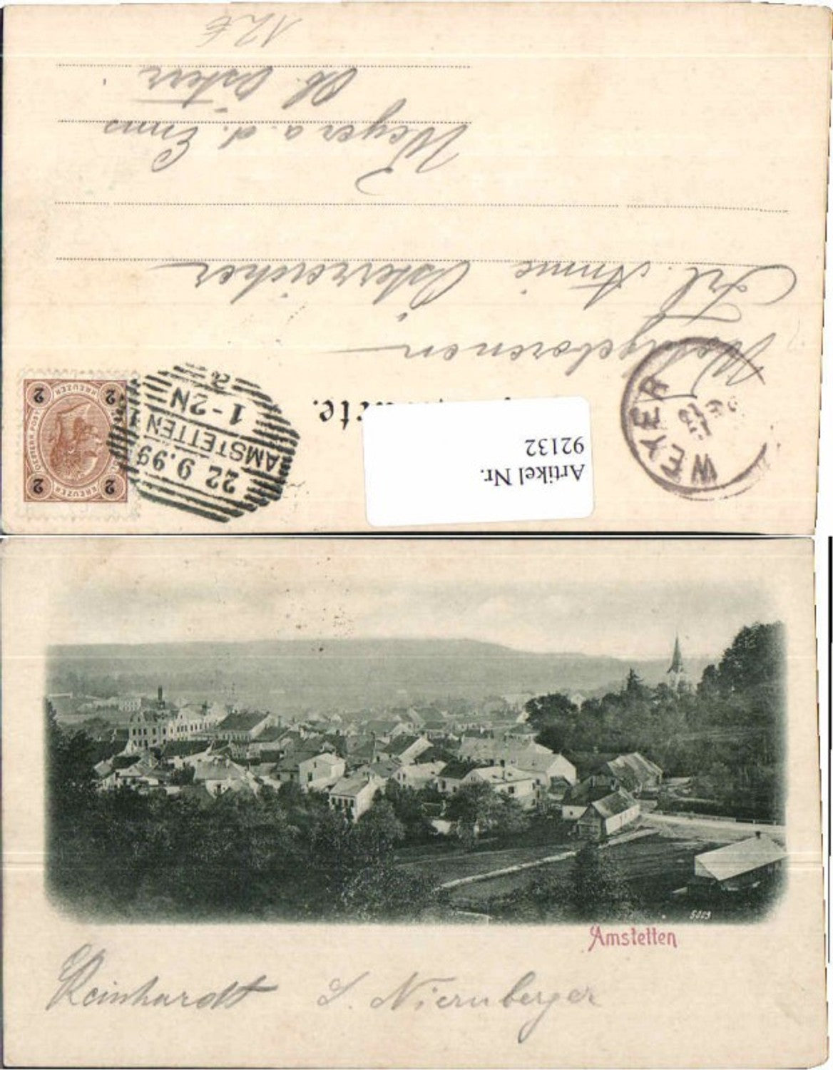 92132,Amstetten Partie am Ortsrand 1899