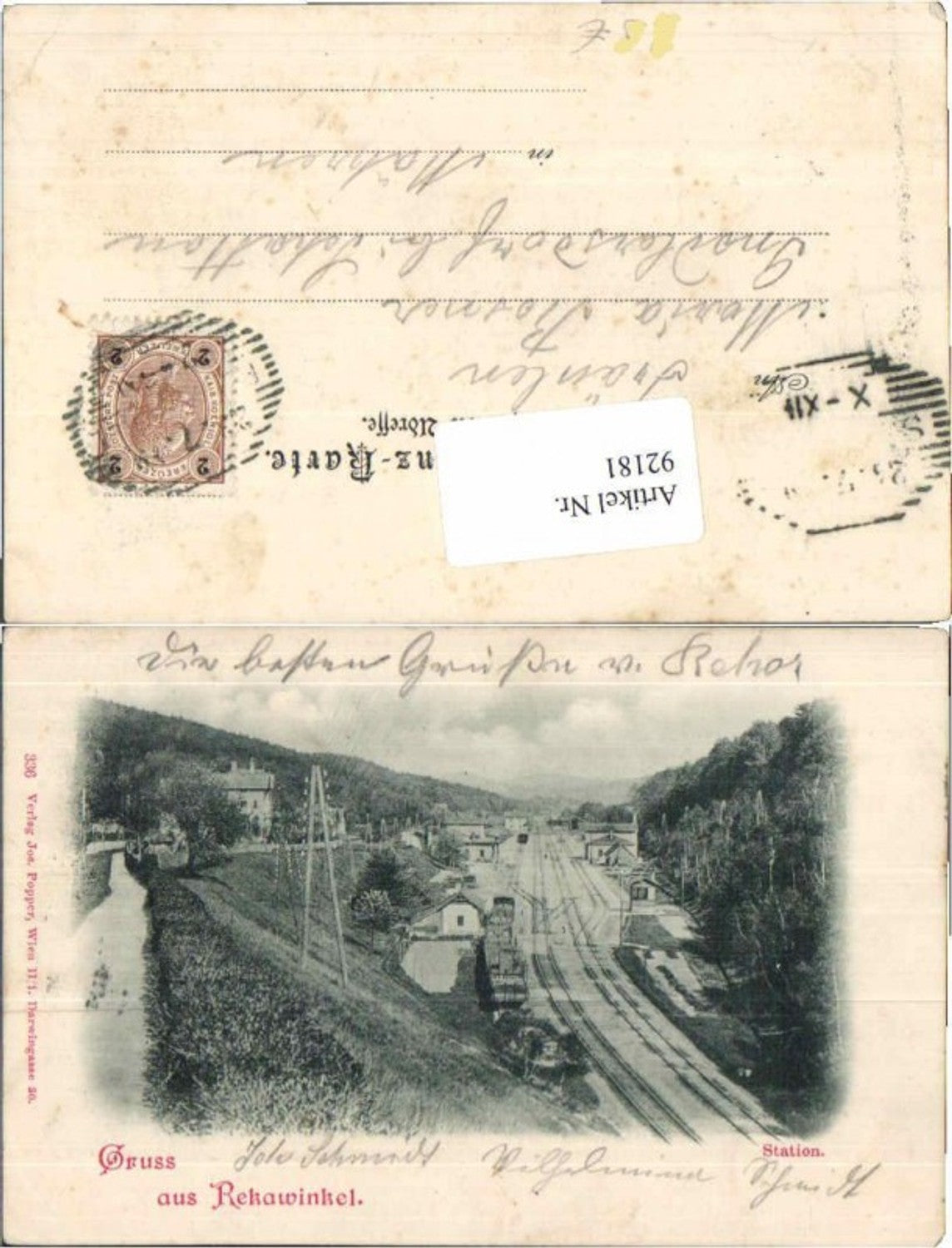 RAR Gruss aus Rekawinkel Pressbaum Bahnhof Station 1898 - 92181