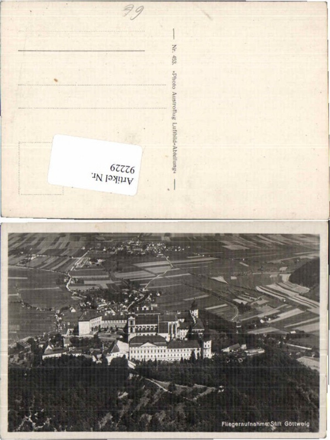 92229,Fliegeraufnahme Göttweig Furth 1930