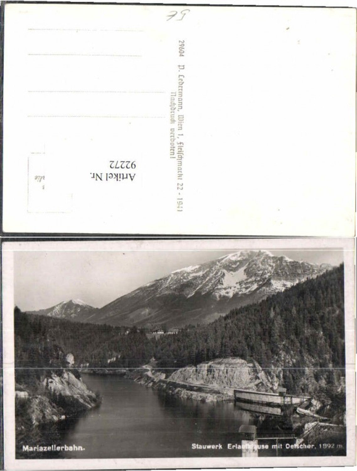 92272,Mariazellerbahn Stauwerk Erlaufklause Mitterbach Annaberg
