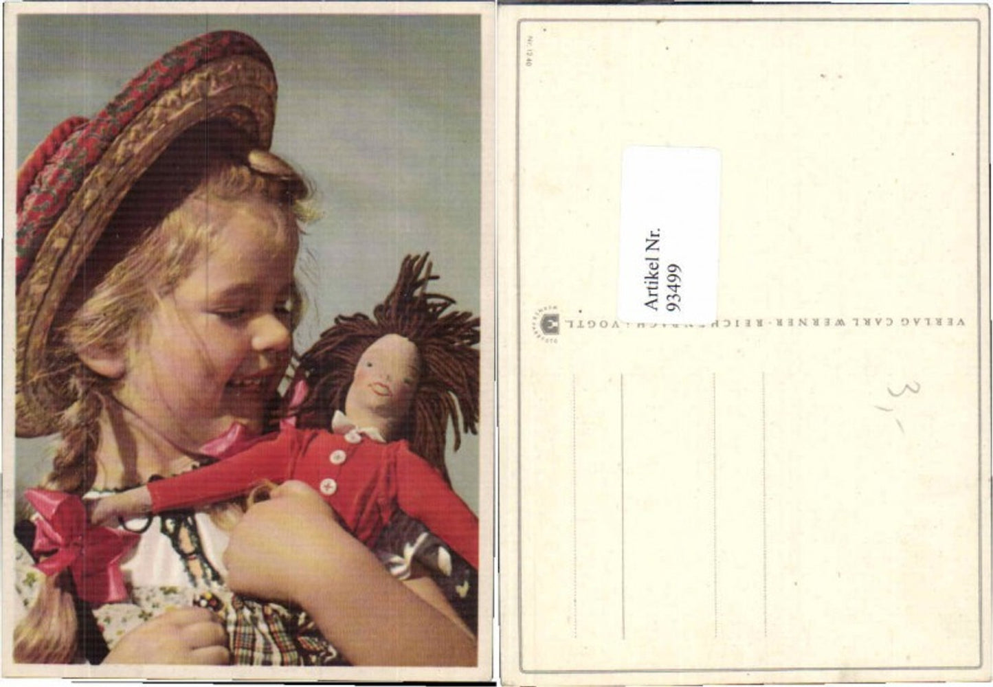 93499, Girl with Hat Doll Straw Hat Hat Doll