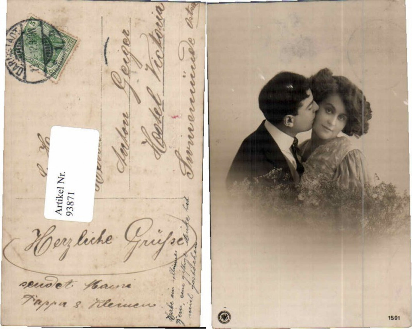 93871,NPG Liebespaar Kuss Mann küsst schöne Frau