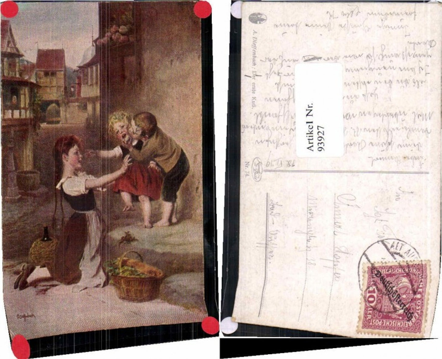 93927,A. Dieffenbach Erste Kuss Kinder küssen sich