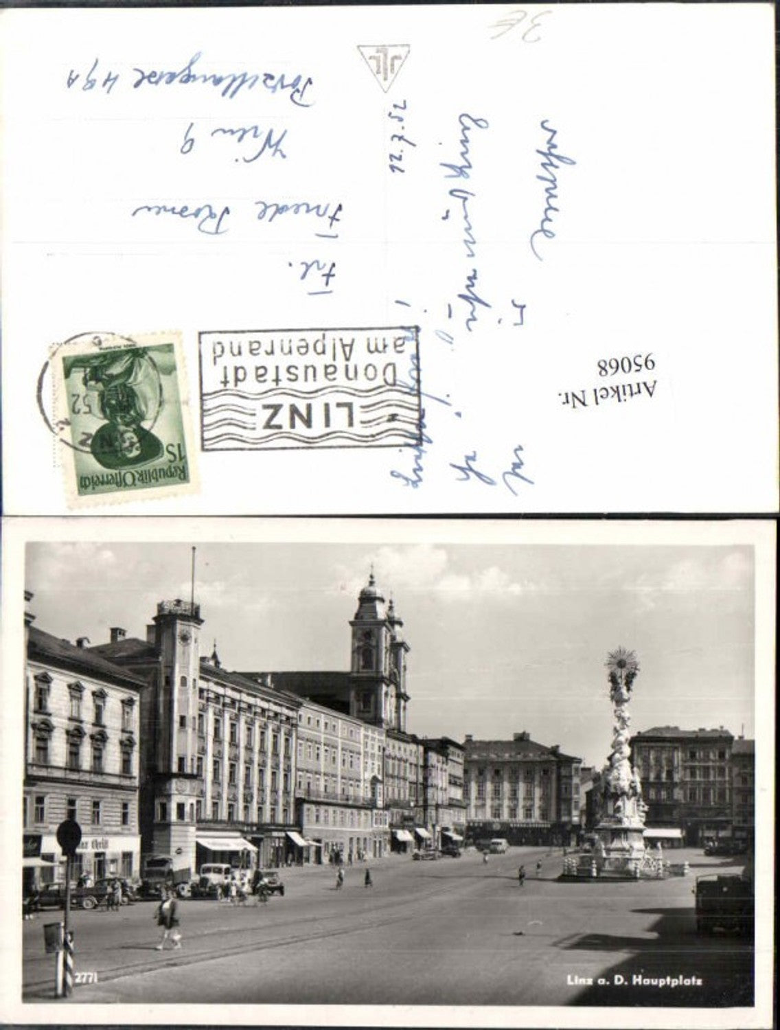 95068,Linz a.d. Donau Hauptplatz LKW Oldtimer