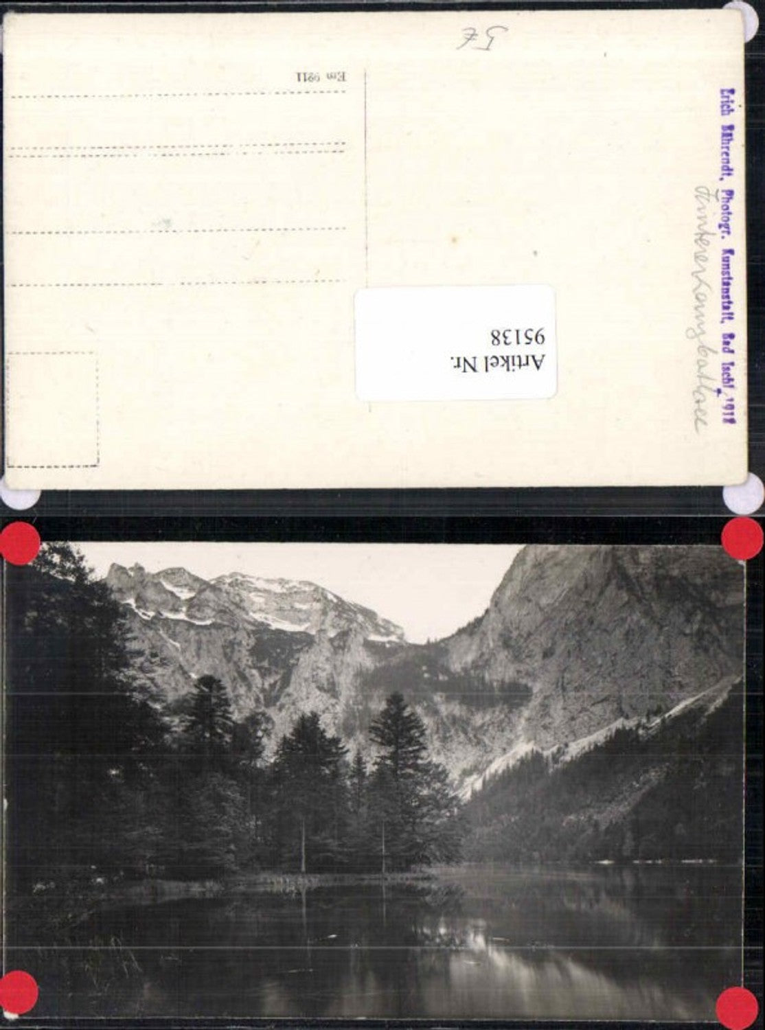 95138,Hinterer Langbathsee b. Ebensee 1913