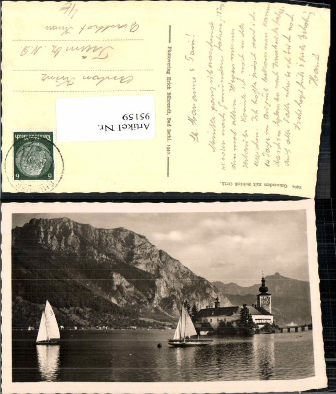 95159,Gmunden m. Schloss Orth 1940