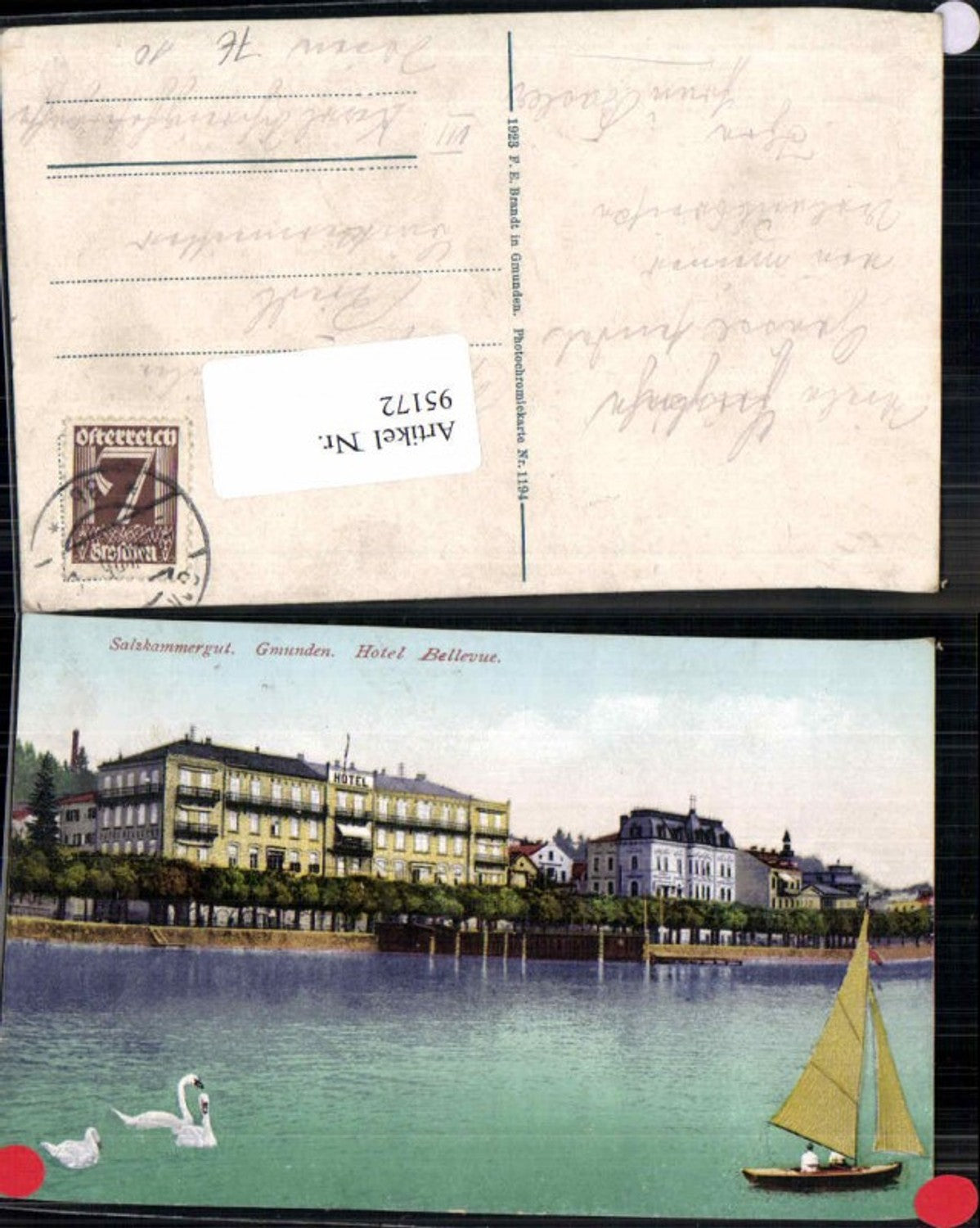95172,Gmunden Schloss Orth Hotel Bellevue Brandt 1194