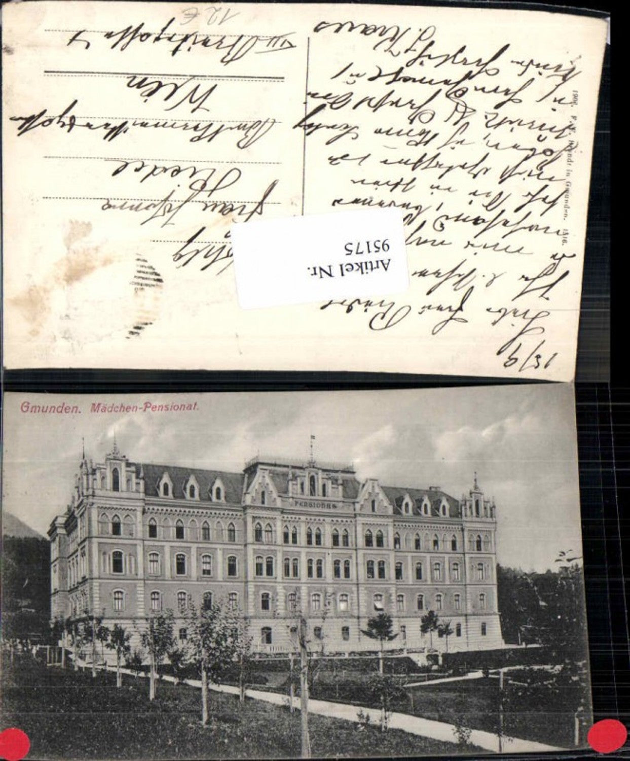 95175,Gmunden Mädchen Pensionat Brandt 1516 um 1906