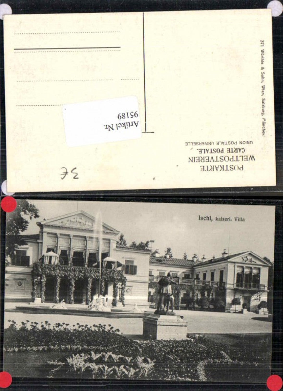 95189,Ischl Kaiser Franz Josef Villa Park 1905