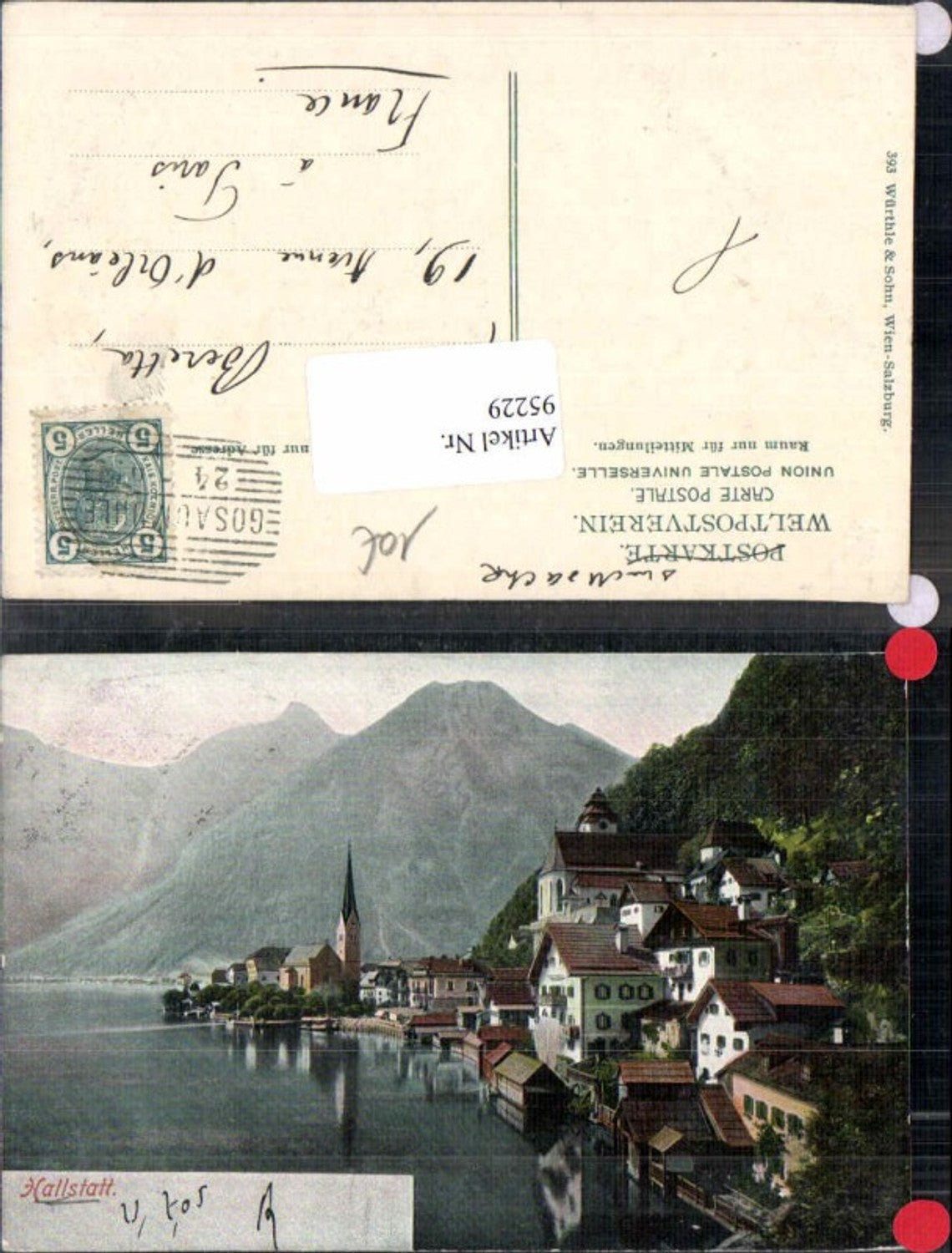 95229,Hallstatt Partie zum Ort 1900
