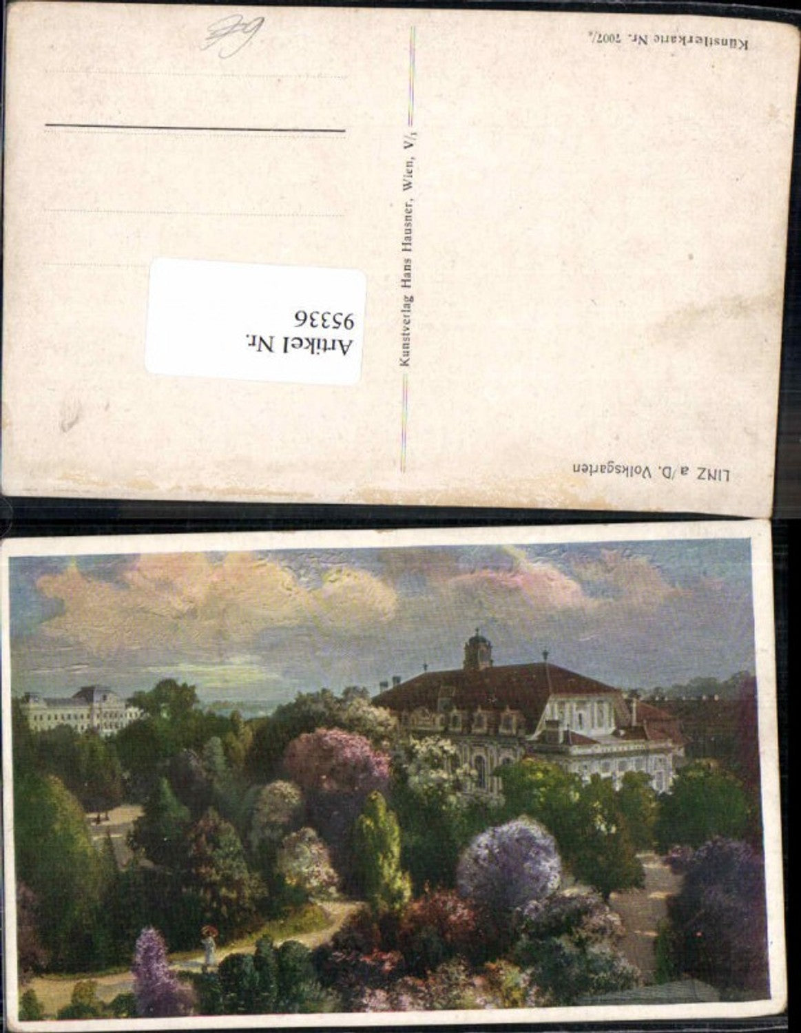 95336,Linz a.d. Donau Volksgarten Künstlerkarte