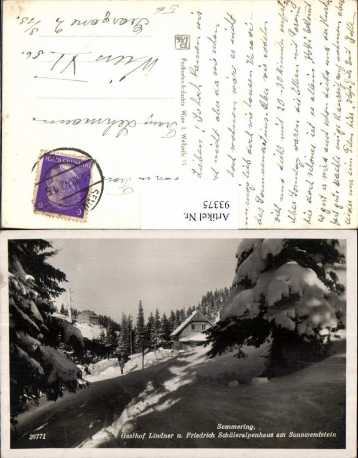 93375,Semmering Gasthaus Lindner um 1930