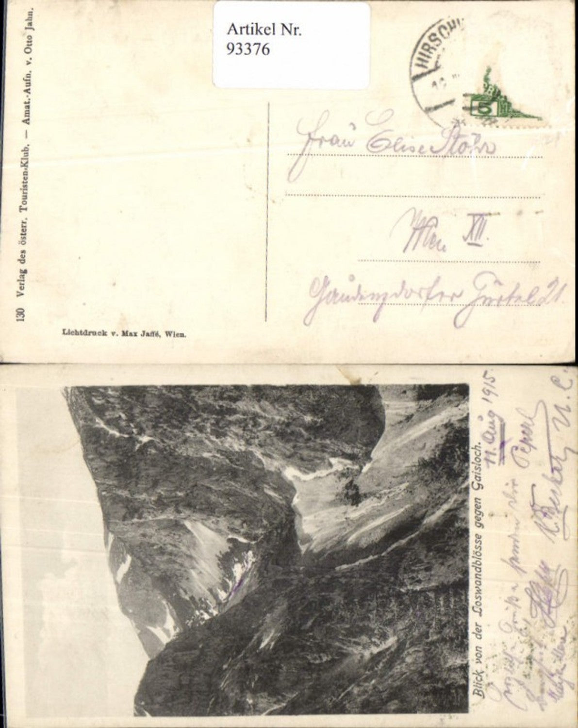 93376,Hirschwang Blick Loswandblösse g. Gaisloch